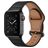 Mobigear Venezia Leren Apple Watch Bandje Gespsluiting - 42/41/40/38 mm - Zwart