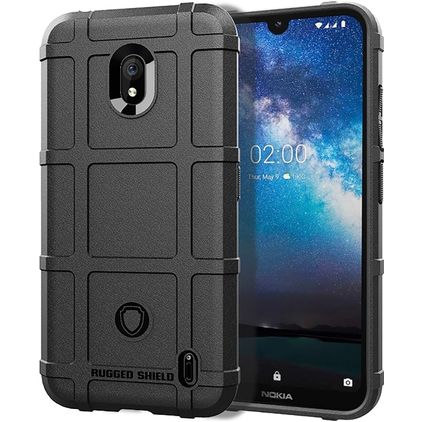 Mobigear Rugged Shield Nokia 2.2 Hoesje Flexibel TPU Backcover Shockproof - Zwart