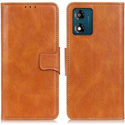 Mobigear Classy Motorola Moto E13 Hoesje Bookcase Portemonnee - Cognac