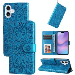 Mobigear Sunflower iPhone 17 Hoesje Bookcase Portemonnee - Blauw
