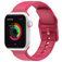 Mobigear Dashed Siliconen Apple Watch Bandje Gespsluiting - 42/41/40/38 mm - Rood