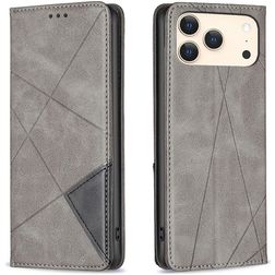 Mobigear Rhombus Slim iPhone 17 Pro Max Hoesje Bookcase - Grijs