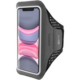 Mobiparts Comfort Fit Telefoonhouder Hardlopen iPhone 11 Sport Hoesje Neopreen Sportarmband - Zwart