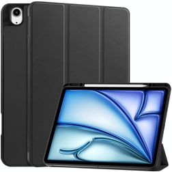 Mobigear Tri-Fold iPad Air 13 Inch (2026) Hoes Bookcase + Stylus Houder - Zwart