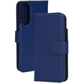 Mobiparts Wallet Samsung Galaxy S25 Edge Hoesje Echt Leer Bookcase Portemonnee - Blauw