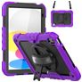 Mobigear SureGrip Xtreme iPad 11 (2025) Hoes Hard Kunststof,Siliconen Backcover + Schouderband + Standaard - Paars