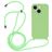 Mobigear Lanyard iPhone 14 Plus Siliconen Hoesje met koord - Groen