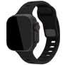 Mobilize Sports Siliconen Apple Watch Bandje Druksluiting - 49/46/45/44 mm - Zwart