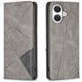 Mobigear Rhombus Slim iPhone 17 Hoesje Bookcase - Grijs