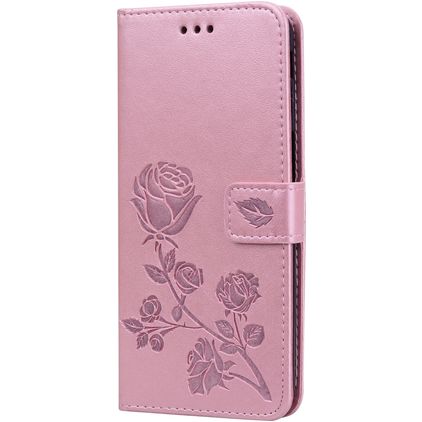 Mobigear Roses Samsung Galaxy J6 Plus Hoesje Bookcase Portemonnee - Roségoud