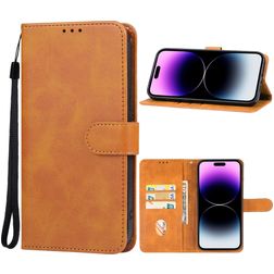 Mobigear Wallet iPhone 15 Pro Max Hoesje Bookcase Portemonnee - Cognac