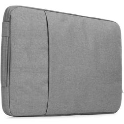 Mobigear Denim Zipper Laptop Sleeve 15 - 16 inch Laptop hoes - Grijs
