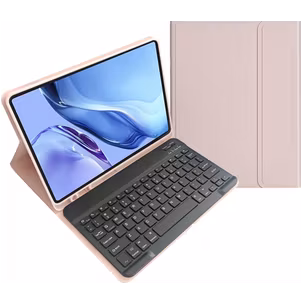 Mobigear Keys iPad 11 (2025) Hoes QWERTY Bluetooth Toetsenbord Bookcase + Stylus Houder - Roze