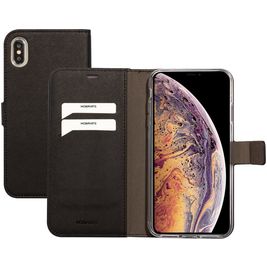 Mobiparts Saffiano Wallet iPhone XS Max Hoesje Bookcase Portemonnee - Zwart