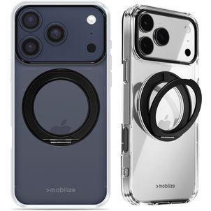 Mobilize 360 Rotating Ring iPhone 17 Pro MagSafe Hoesje Hardcase Backcover met Ringhouder - Zwart