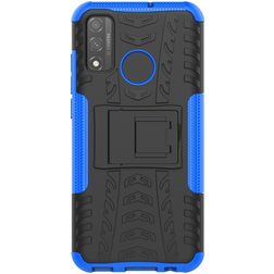 Mobigear Tire Huawei P Smart (2020) Hoesje Hardcase Backcover Shockproof met Standaard - Zwart / Blauw
