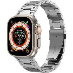Mobigear Amsterdam Stalen Apple Watch Bandje Vouwsluiting - 49/46/45/44 mm - Zilver