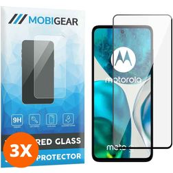 Mobigear Premium Motorola Moto G82 Glazen Screenprotector - Case Friendly - Zwart (3-Pack)