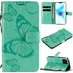 Mobigear Butterfly iPhone 12 Hoesje Bookcase Portemonnee - Turquoise