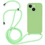 Mobigear Lanyard iPhone 14 Siliconen Hoesje met koord - Groen