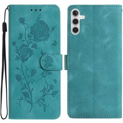 Mobigear Flowers Samsung Galaxy A17 Hoesje Bookcase Portemonnee - Groen