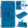 Mobigear Sunflower iPhone 12 Hoesje Bookcase Portemonnee - Blauw