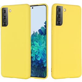 Mobigear Rubber Touch Samsung Galaxy S21 Siliconen Hoesje Backcover - Geel