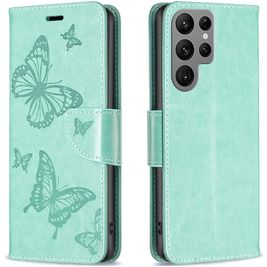Mobigear Butterfly Samsung Galaxy S24 Ultra Hoesje Bookcase Portemonnee - Groen