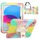 Mobigear SureGrip iPad 11 (2025) Hoes Hard Kunststof,Siliconen Backcover + Stylus Houder + Schouderband + Standaard - Rainbow
