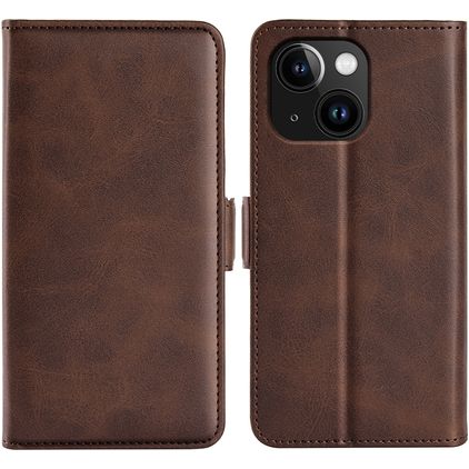 Mobigear Slim Magnet iPhone 15 Hoesje Bookcase Portemonnee - Bruin