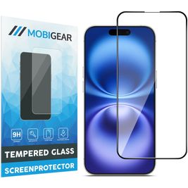 Mobigear Premium iPhone 16 Glazen Screenprotector - Case Friendly - Zwart