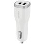 Mobiparts Dual USB Autolader 12W 2.4A - Wit