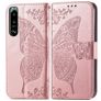 Mobigear Butterfly Sony Xperia 5 IV Hoesje Bookcase Portemonnee - Roségoud