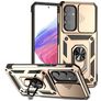 Mobigear Armor Ring Cam Slide Samsung Galaxy A54 Hoesje Hardcase Backcover Shockproof met Ringhouder en Camera Slider - Goud