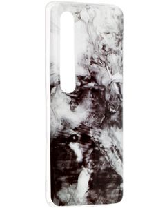 Mobigear Marble Xiaomi Mi 10 Hoesje Flexibel TPU Backcover - Zwart / Wit