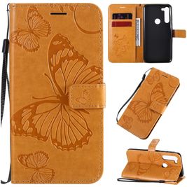 Mobigear Butterfly Motorola Moto G8 Power Hoesje Bookcase Portemonnee - Cognac
