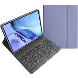 Mobigear Keys iPad 10 (2022) Hoes QWERTY Bluetooth Toetsenbord Bookcase + Stylus Houder - Paars