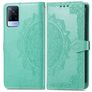 Mobigear Mandala Vivo V21 Hoesje Bookcase Portemonnee - Groen