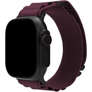 Mobilize Alpine Nylon Apple Watch Bandje Gespsluiting - 42/41/40/38 mm - Bordeaux