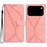 Mobigear Stitch iPhone 17 Pro Hoesje Bookcase Portemonnee - Roze