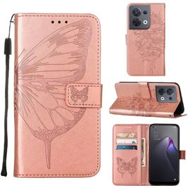 Mobigear Butterfly OPPO Reno 8 5G Hoesje Bookcase Portemonnee - Roségoud