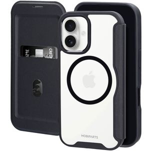 Mobiparts Shield Line iPhone 16 MagSafe Hoesje Bookcase - Zwart
