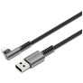 Cygnett Angled Braided USB-A naar Apple Lightning Kabel 1 Meter - Zwart