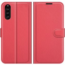 Mobigear Classic Sony Xperia 10 III Hoesje Bookcase Portemonnee - Rood