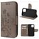 Mobigear Flowers iPhone 12 Pro Hoesje Bookcase Portemonnee - Grijs