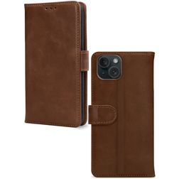 Mobilize Wallet iPhone 15 Hoesje Echt Leer Bookcase Portemonnee - Bruin
