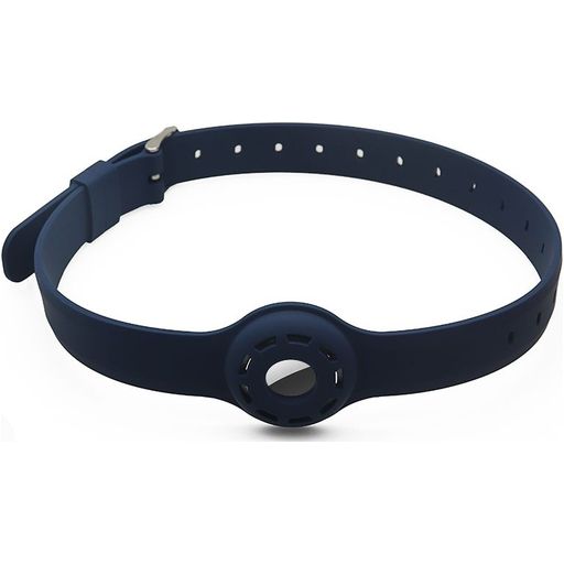 Mobigear Apple AirTag Hoesje Flexibel Siliconen Halsband - 23.5 - 47.5 cm - Blauw