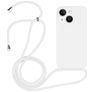 Mobigear Lanyard iPhone 14 Plus Siliconen Hoesje met koord - Wit