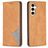 Mobigear Rhombus Slim Samsung Galaxy S24 FE Hoesje Bookcase - Cognac