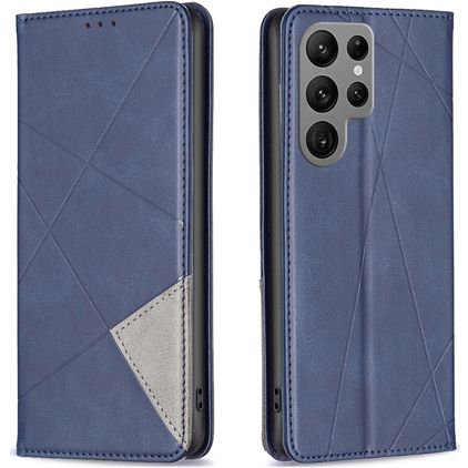 Mobigear Rhombus Slim Samsung Galaxy S24 Ultra Hoesje Bookcase - Blauw